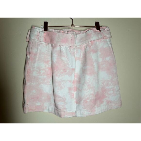 Revolve Elodie Pink and White Tie Dye Belted Mini Skirt Size Medium New - Picture 2 of 3